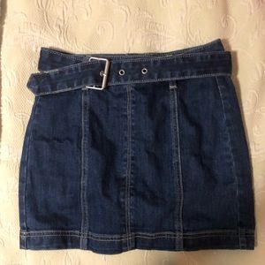 PacSun jean skirt with belt.